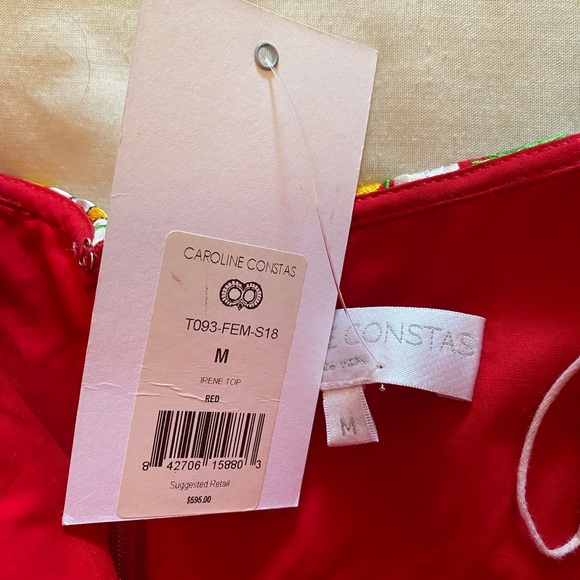 Caroline Constas Irene peplum top M NWT - Picture 7 of 12